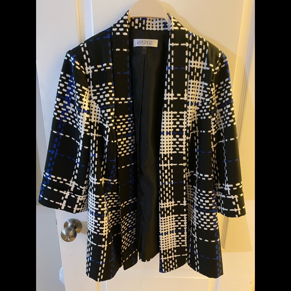 Kasper Plaided Jacket, Size 14W